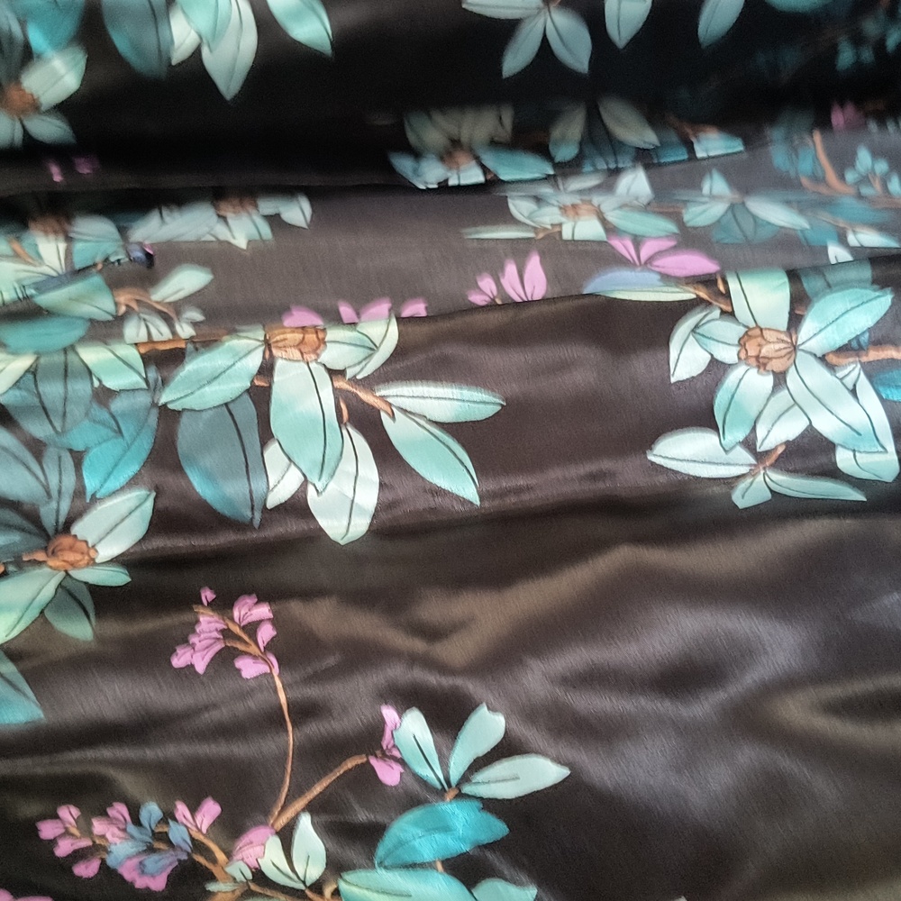 NWT Linea Donatella Black Floral Robe Sz XL Women - Picture 7 of 15